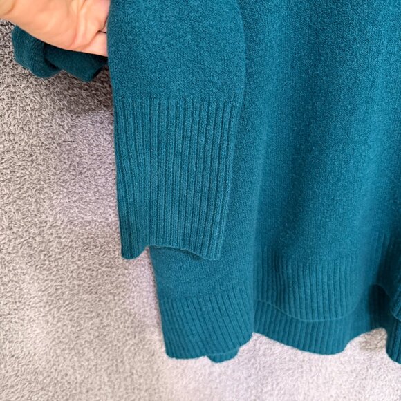 Gap Bouclé Wool Alpaca blend V-Neck Sweater Teal Blue Large - Picture 7 of 11